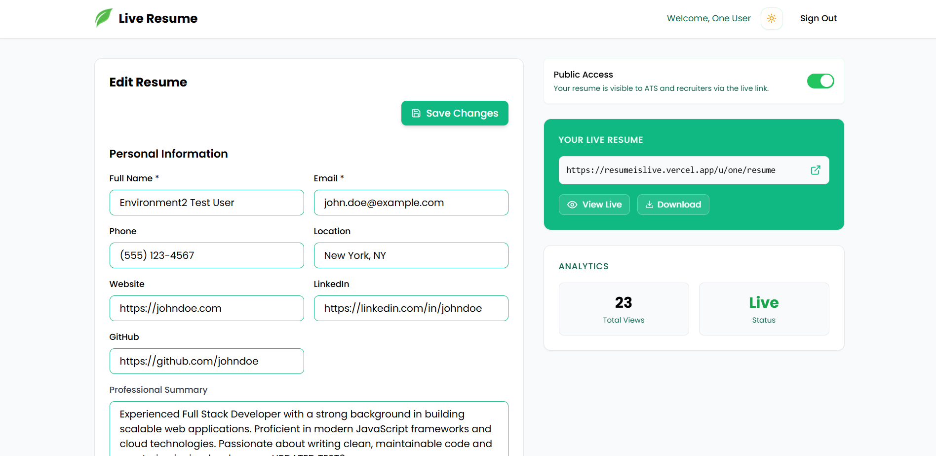 Live Resume screenshot 4