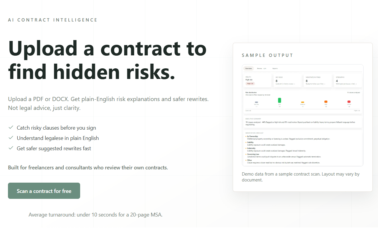 ClearSigna - AI Contract Analysis screenshot 1