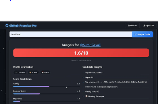 GitHub Recruiter Pro  screenshot 4