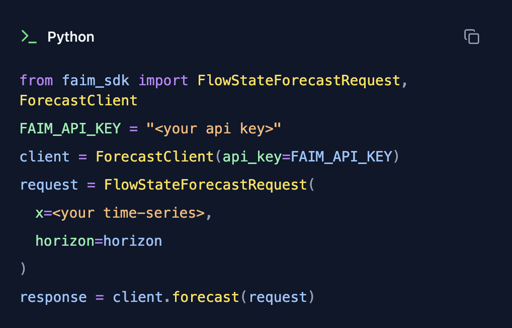 FAIM: Time-Series Forecasting API screenshot 2