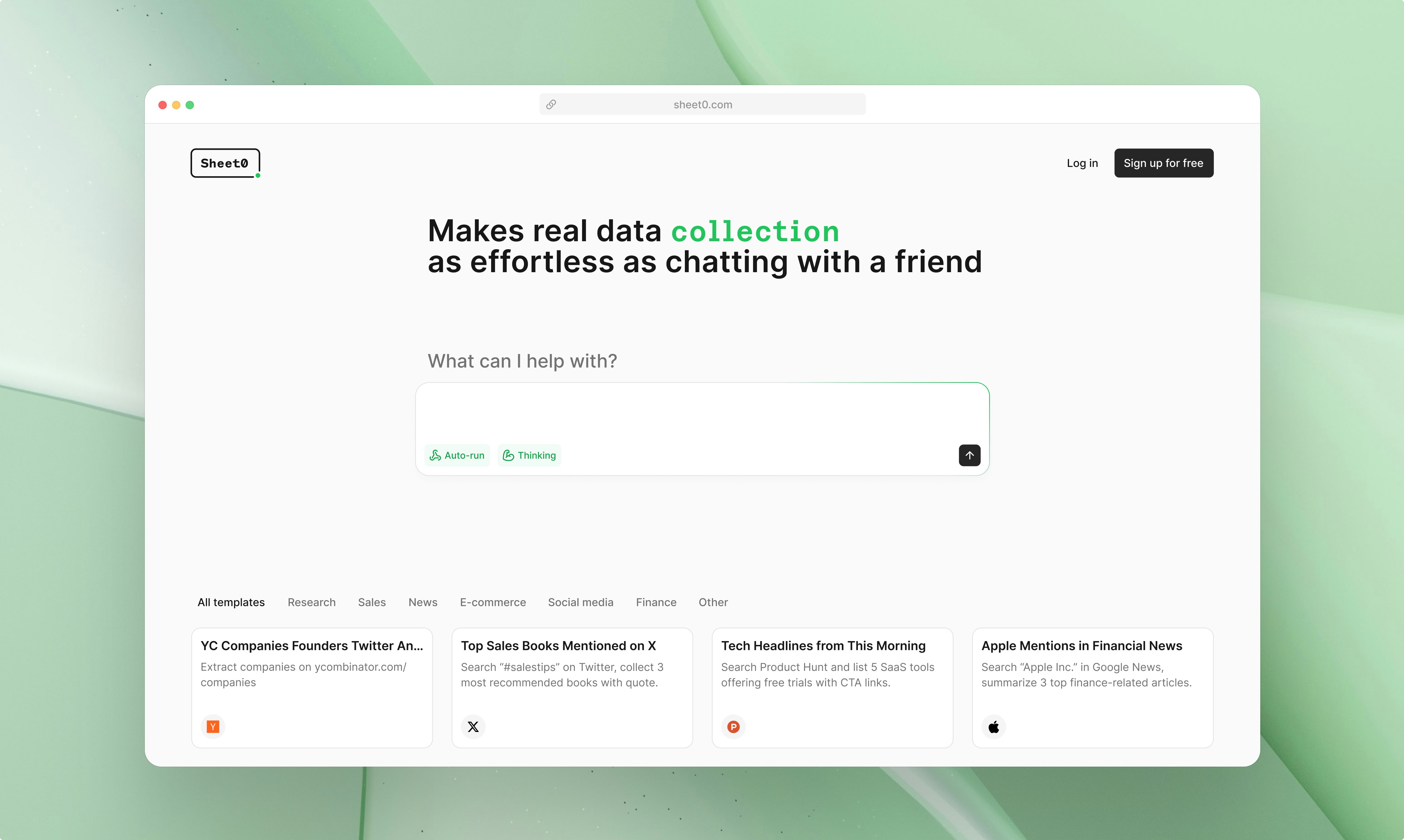 Sheet0 screenshot