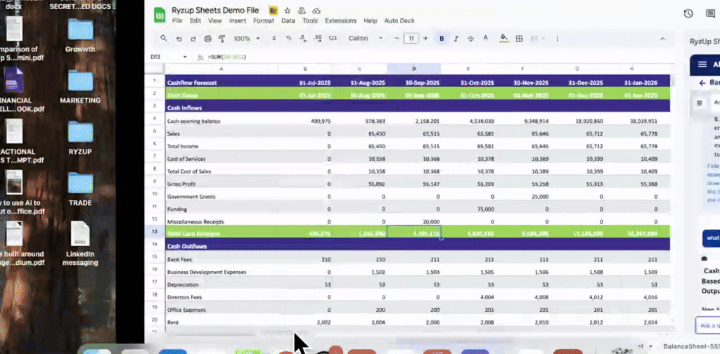 ryzup sheets screenshot 1