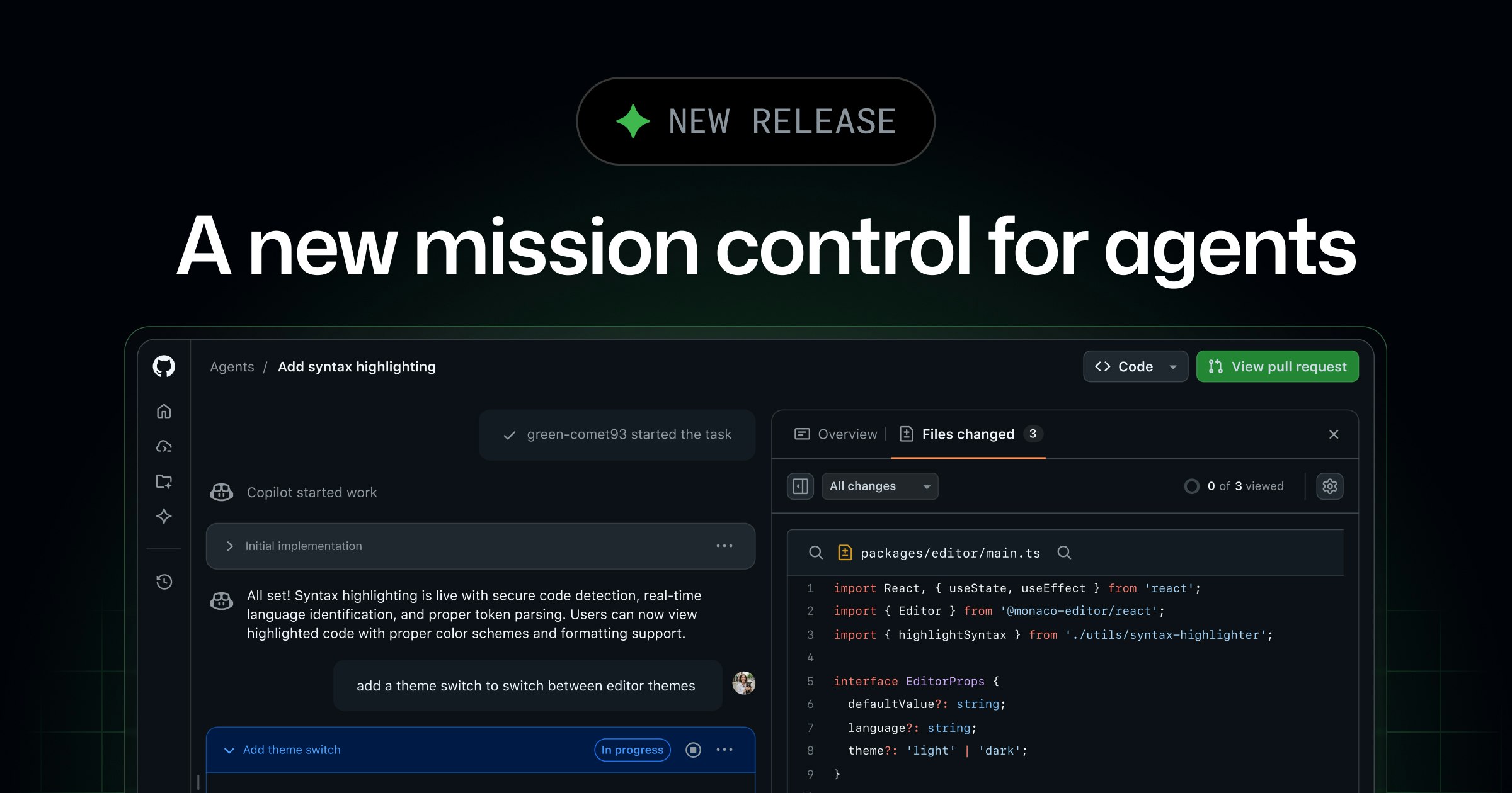 GitHub Mission Control screenshot