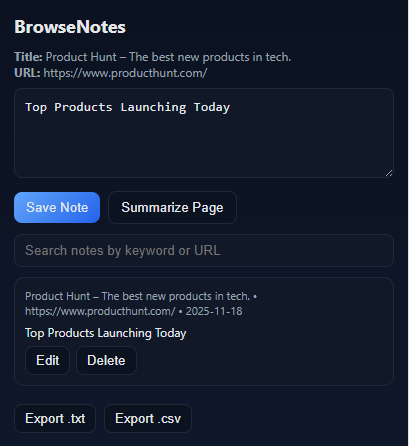 BrowseNotes  screenshot 2