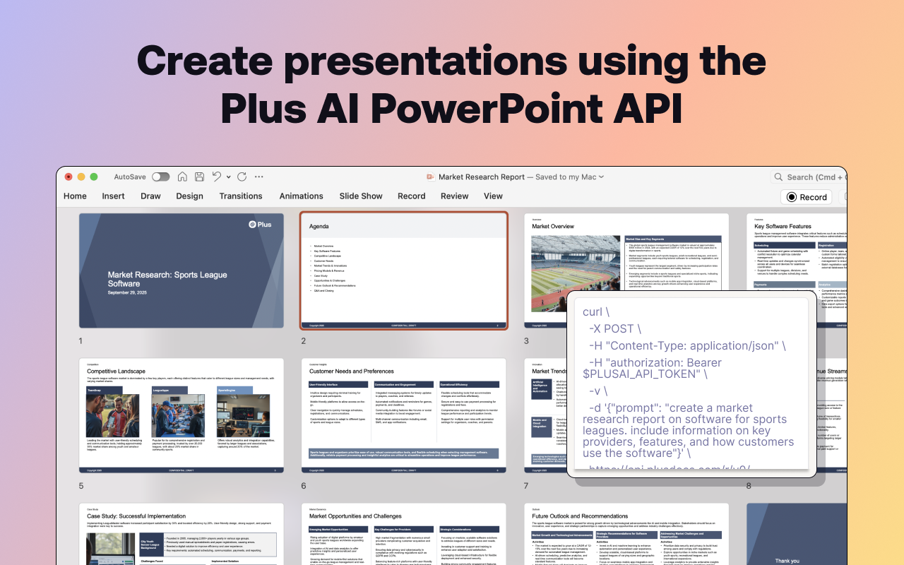 Plus AI Presentations API screenshot 1