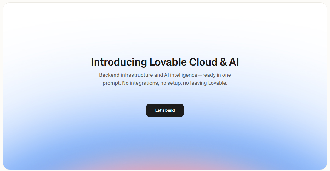 Lovable Cloud & AI screenshot