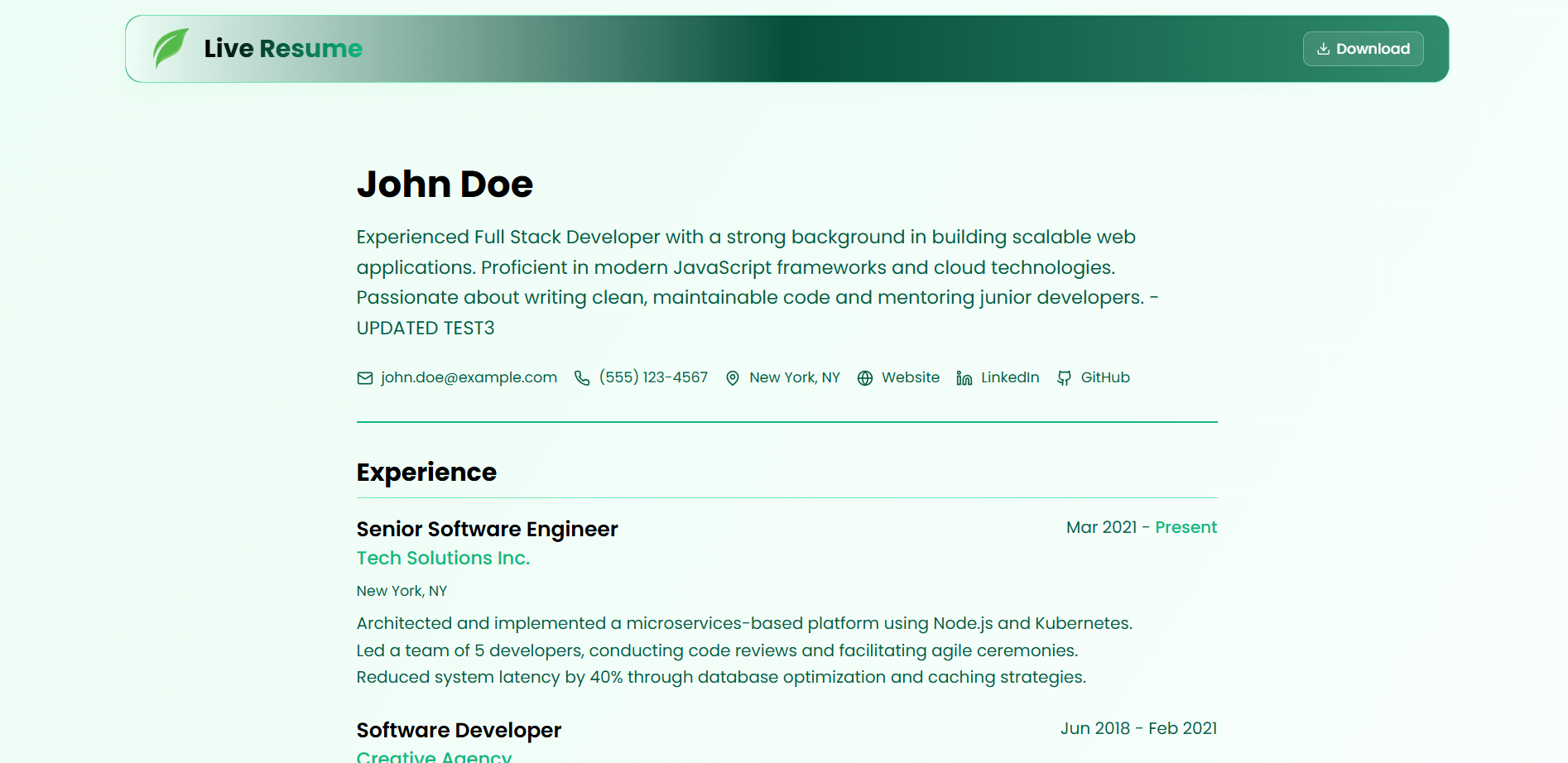 Live Resume screenshot 5