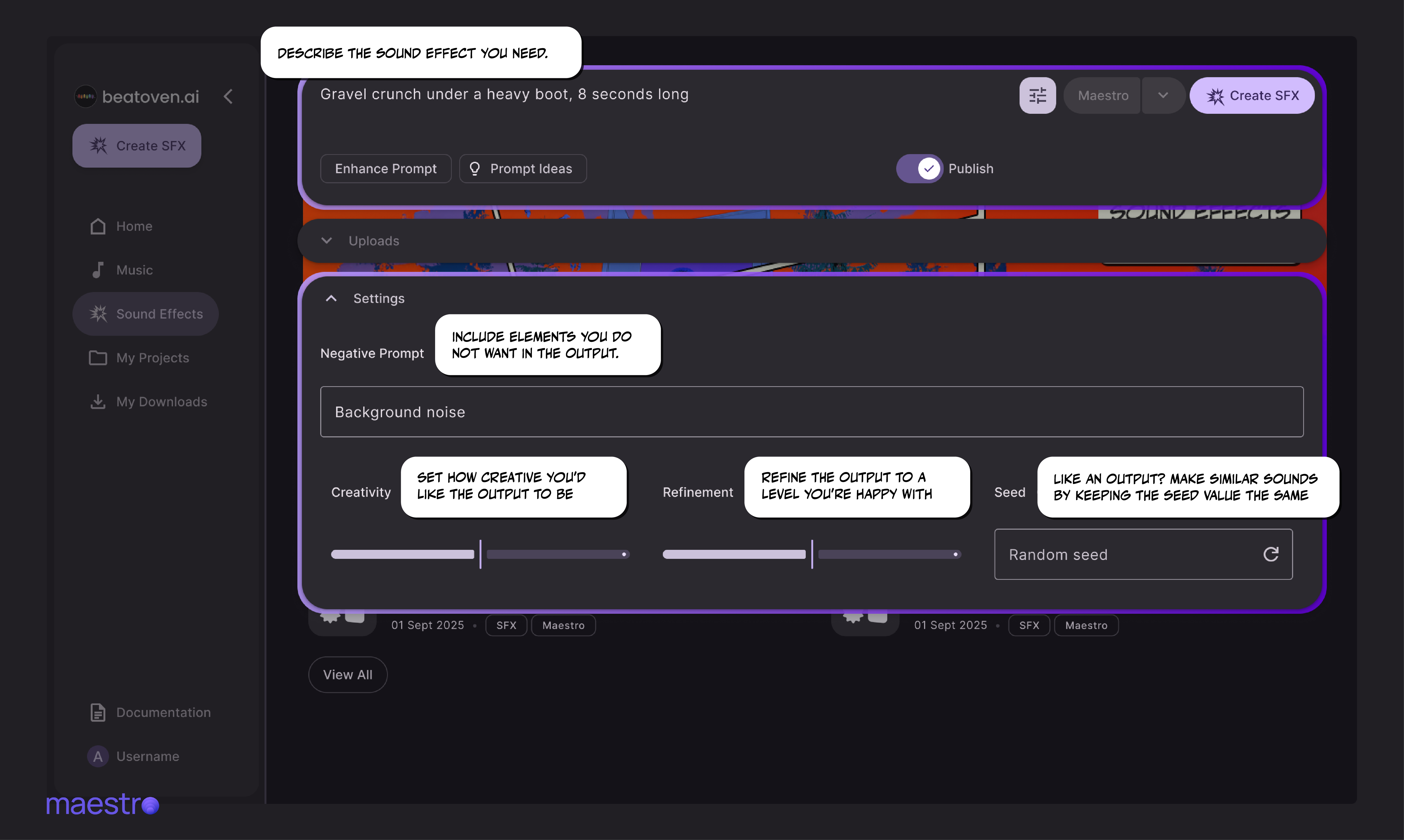 maestro SFX by beatoven.ai screenshot 2