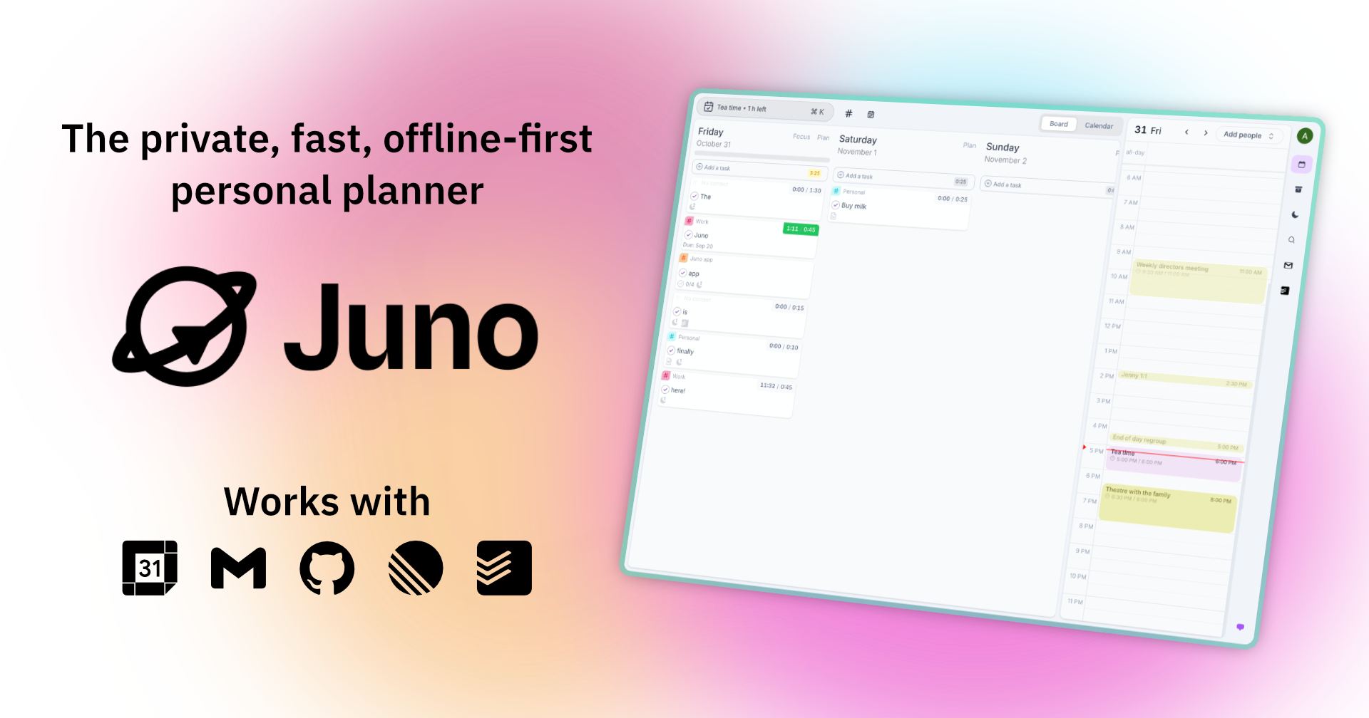 Juno digital planner screenshot