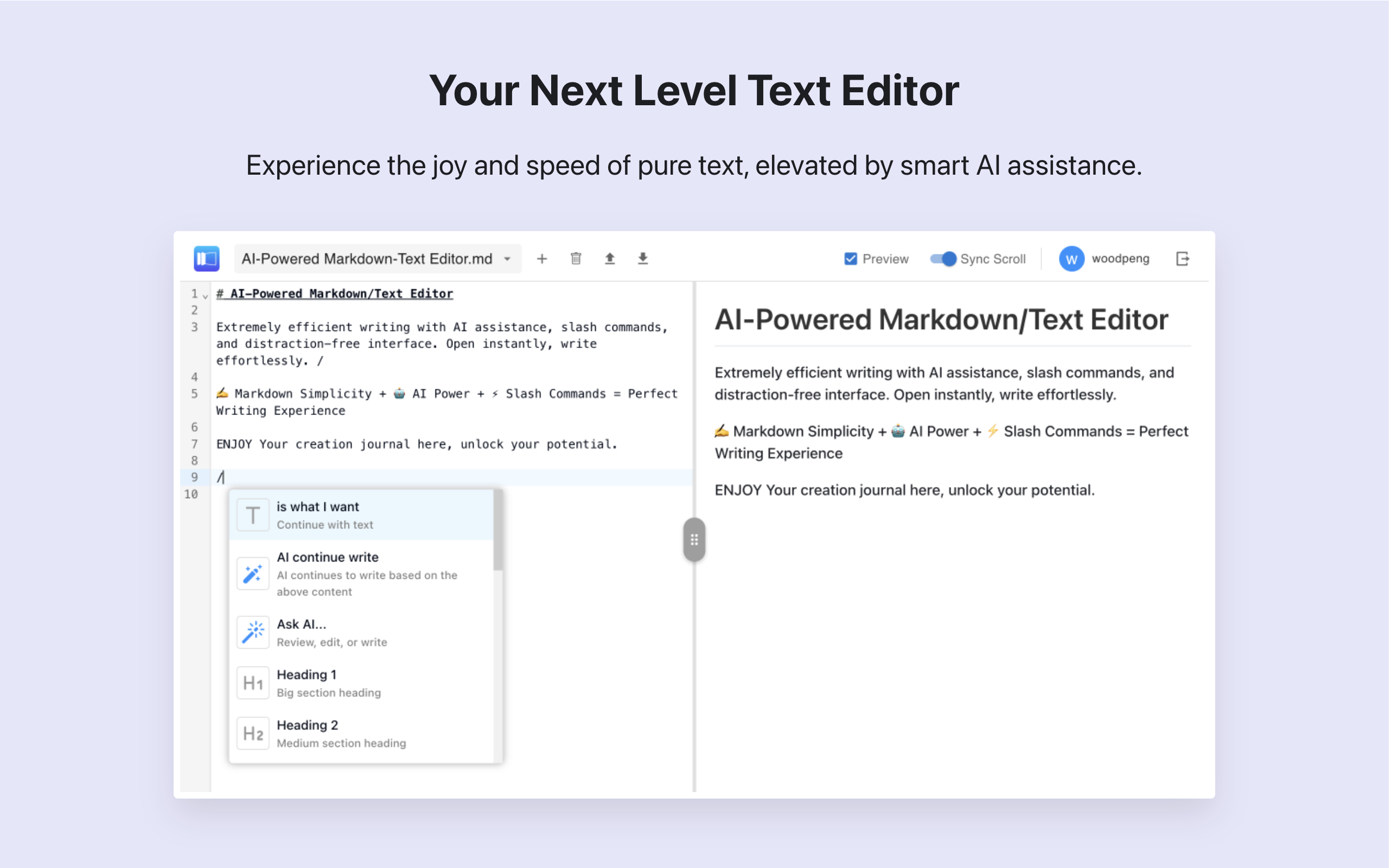 FunBlocks AI Markdown Editor screenshot