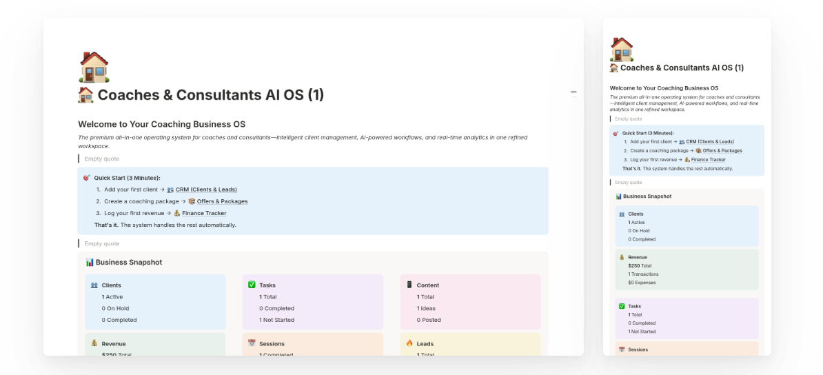 Coaching Business OS  screenshot 1