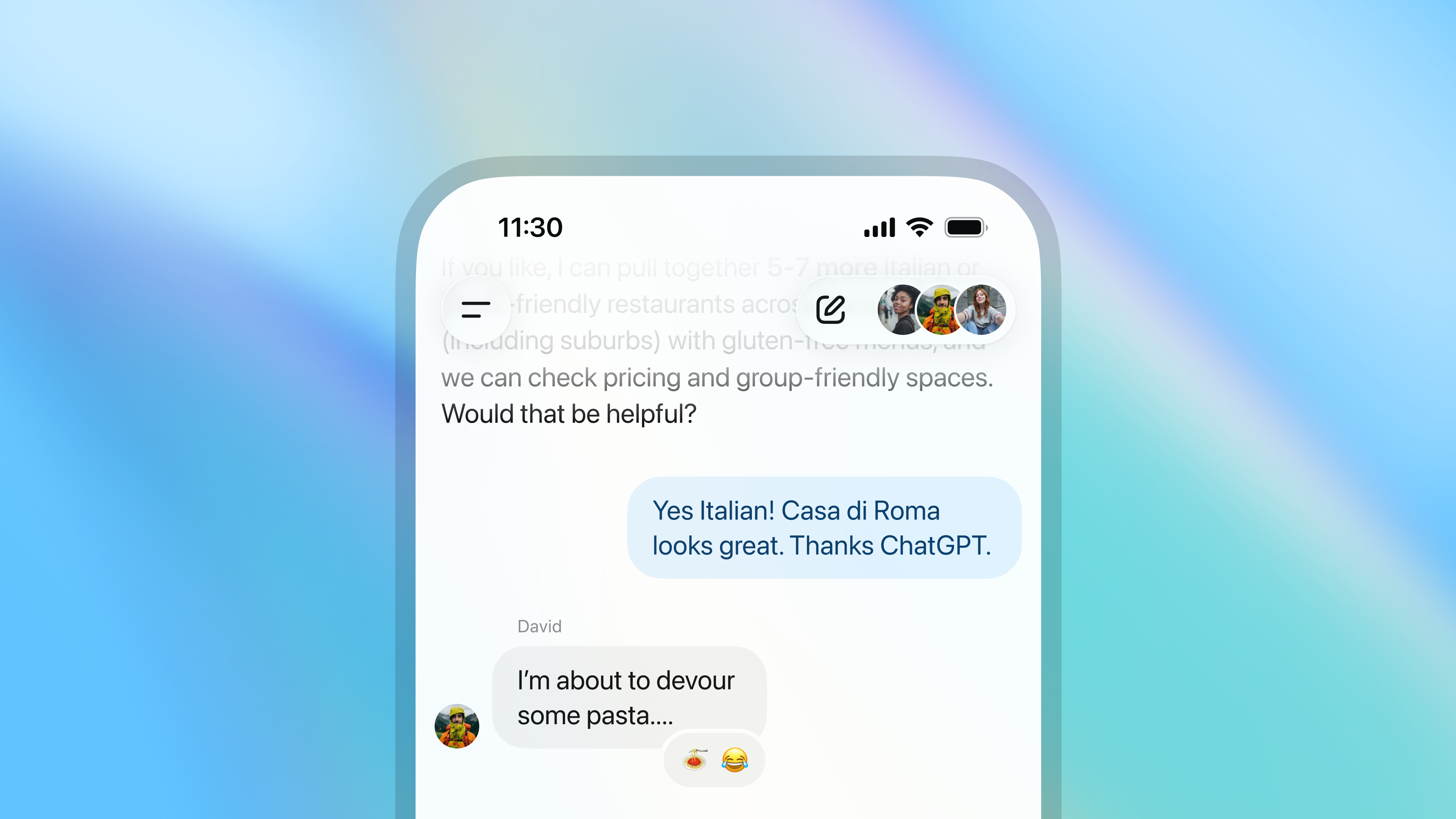 Group Chats in ChatGPT screenshot 3