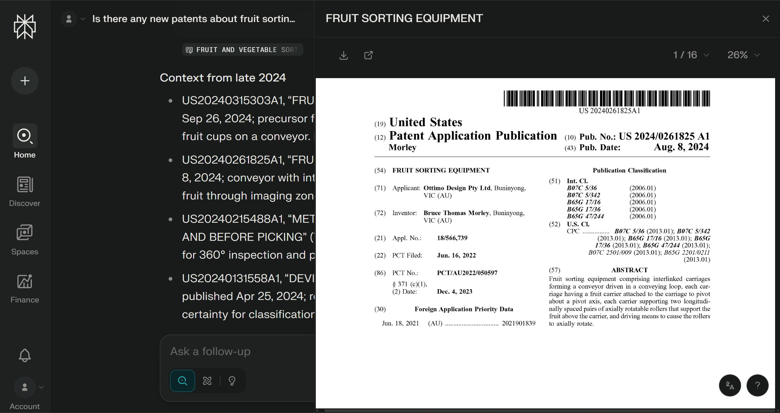 Perplexity Patents screenshot 4
