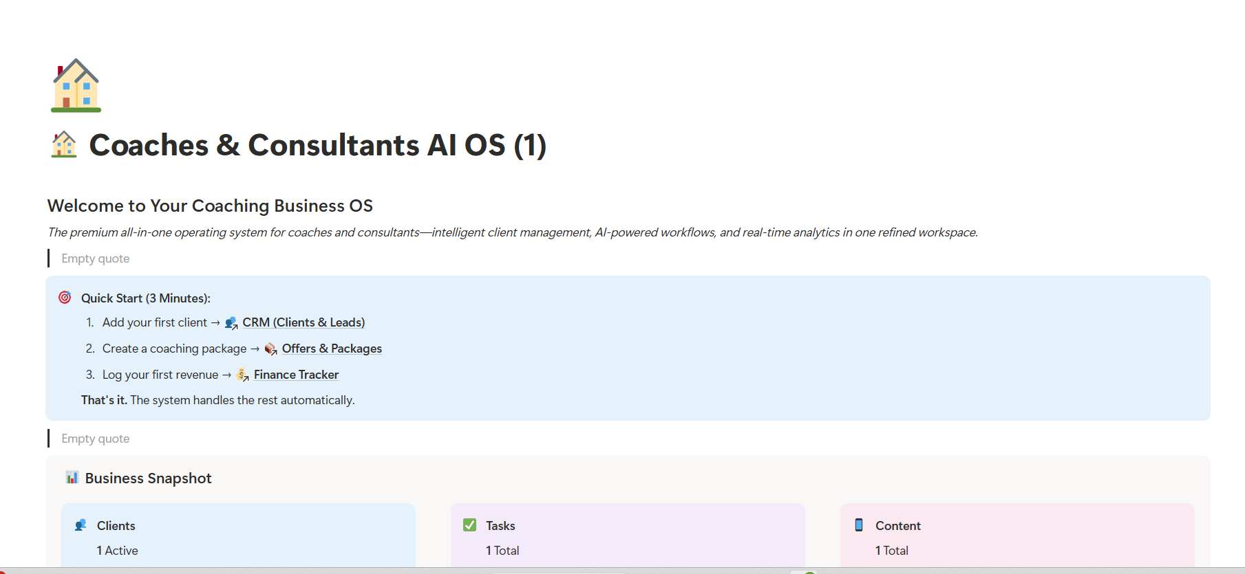 Coaching Business OS  screenshot 2