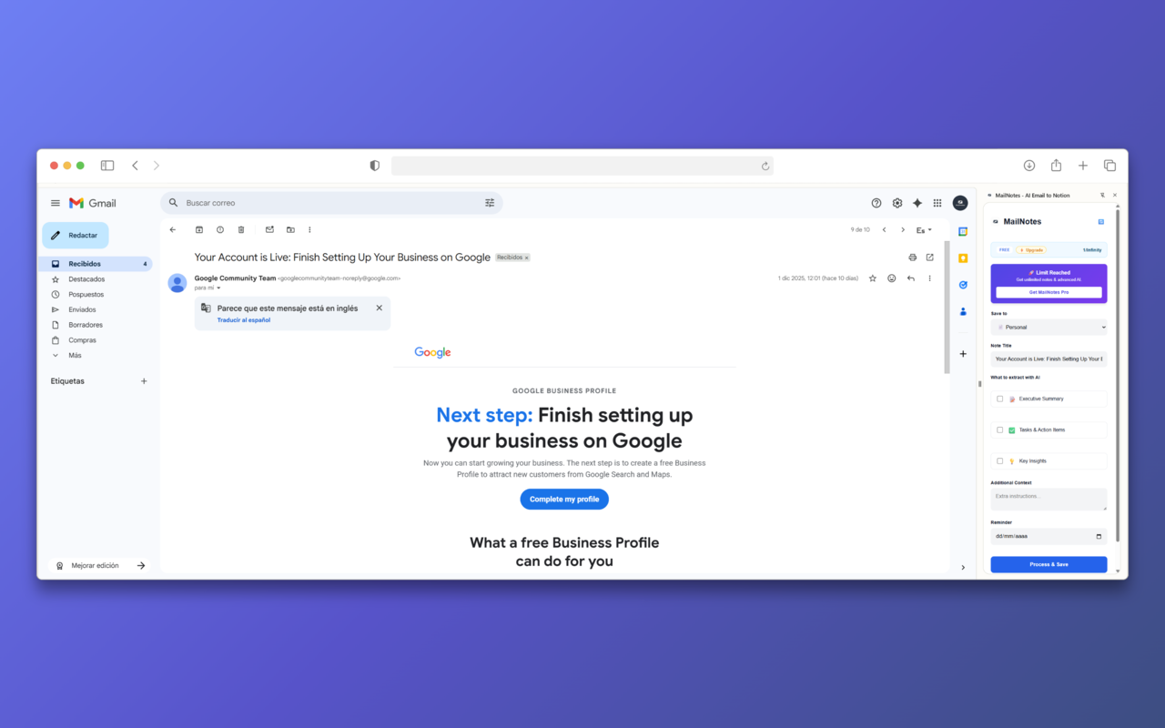 MailNotes screenshot 1