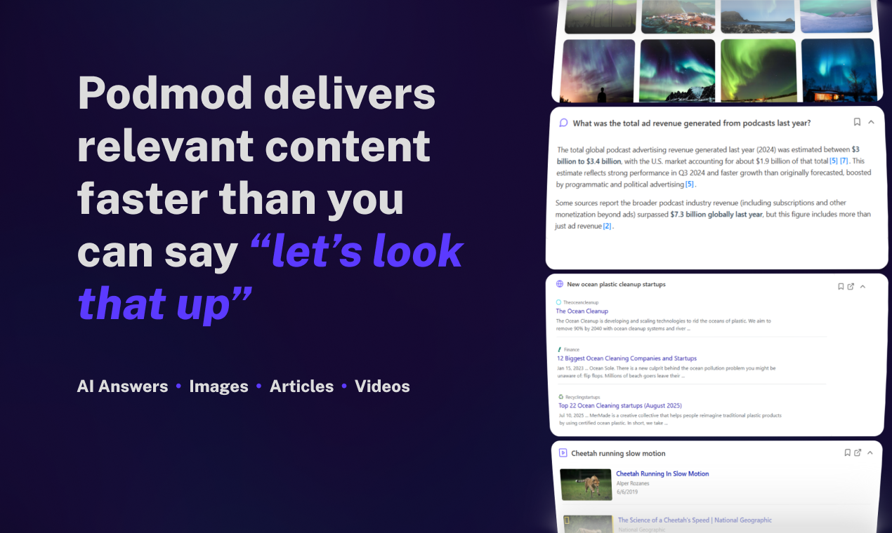 Podmod: Personalized Real-Time Research  screenshot 5