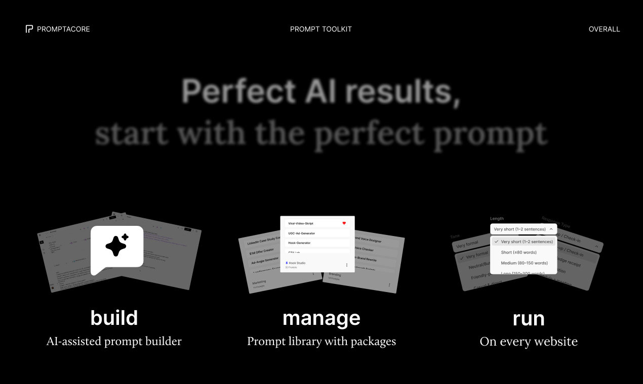 Promptacore screenshot 1