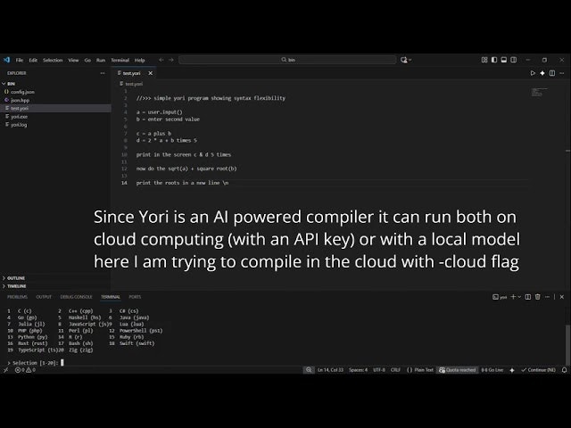 Yori: AI-Powered Polyglot Code Compiler  screenshot 1
