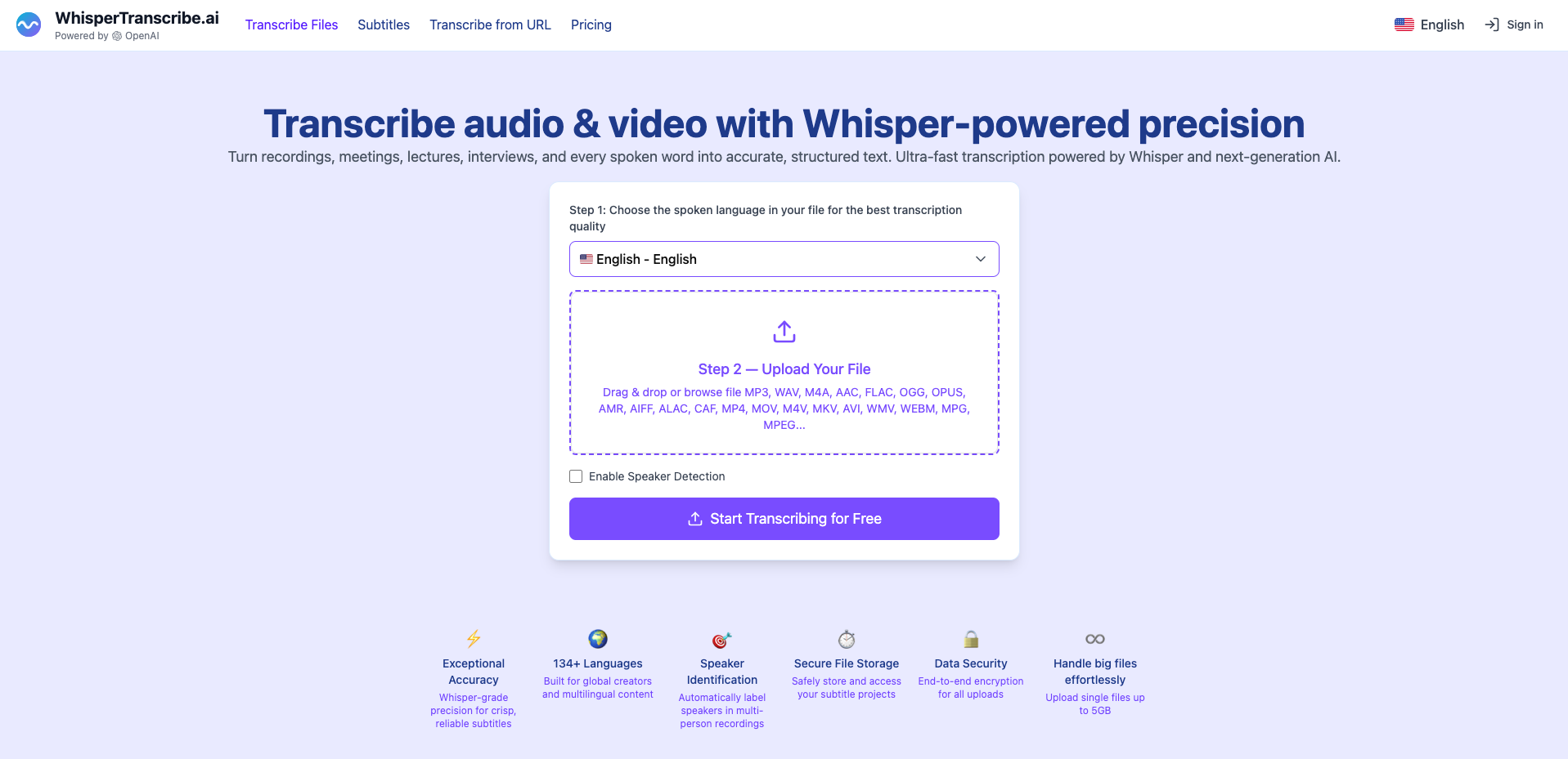 WhisperTranscribe.ai -  screenshot 1