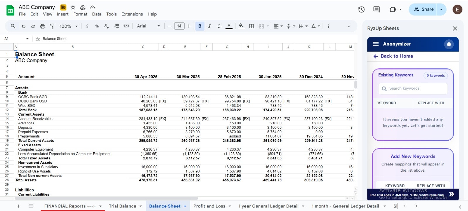 ryzup sheets  screenshot 4