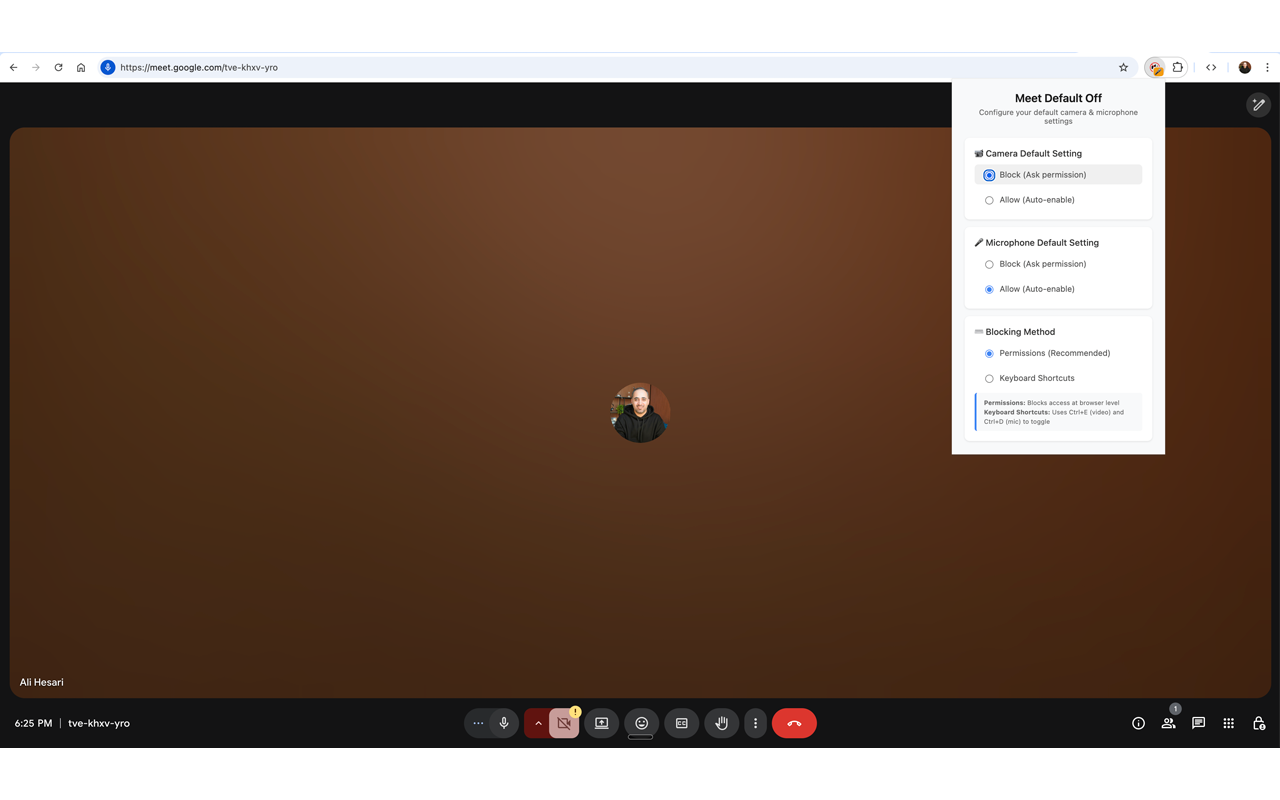 Meet Default Off screenshot 2