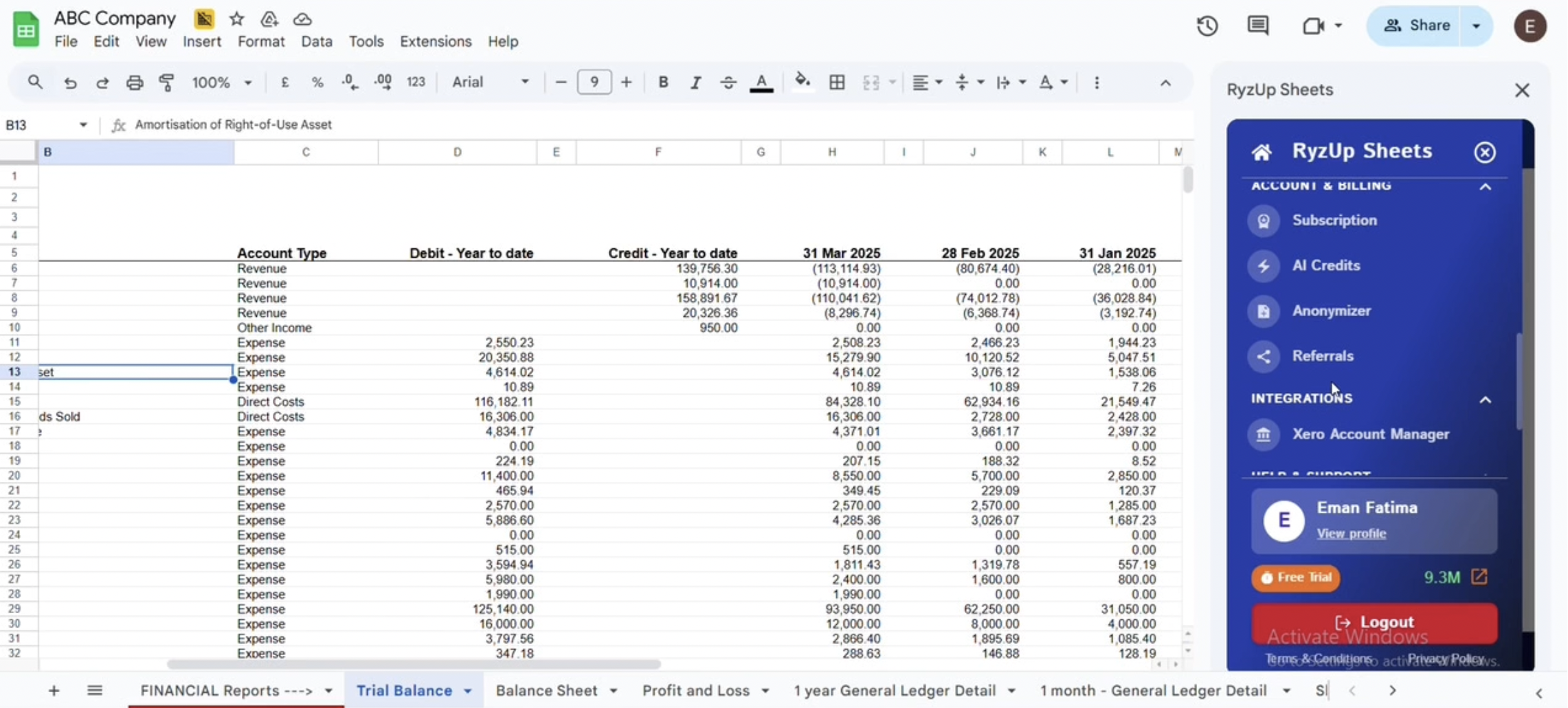ryzup sheets  screenshot 5