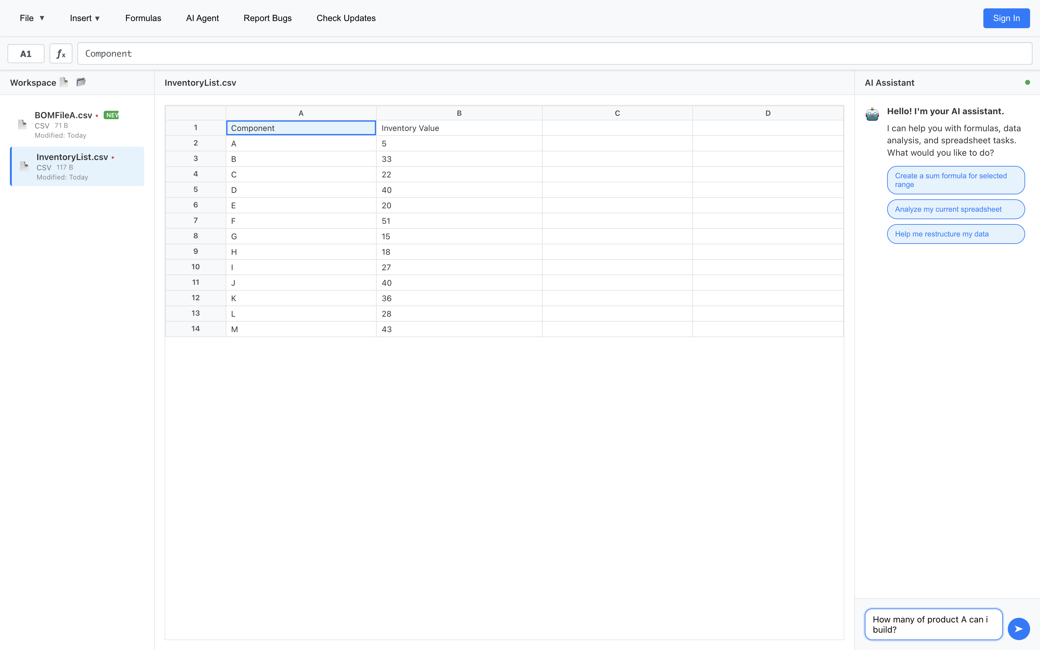 TabSparks - The AI Spreadsheet App screenshot 2