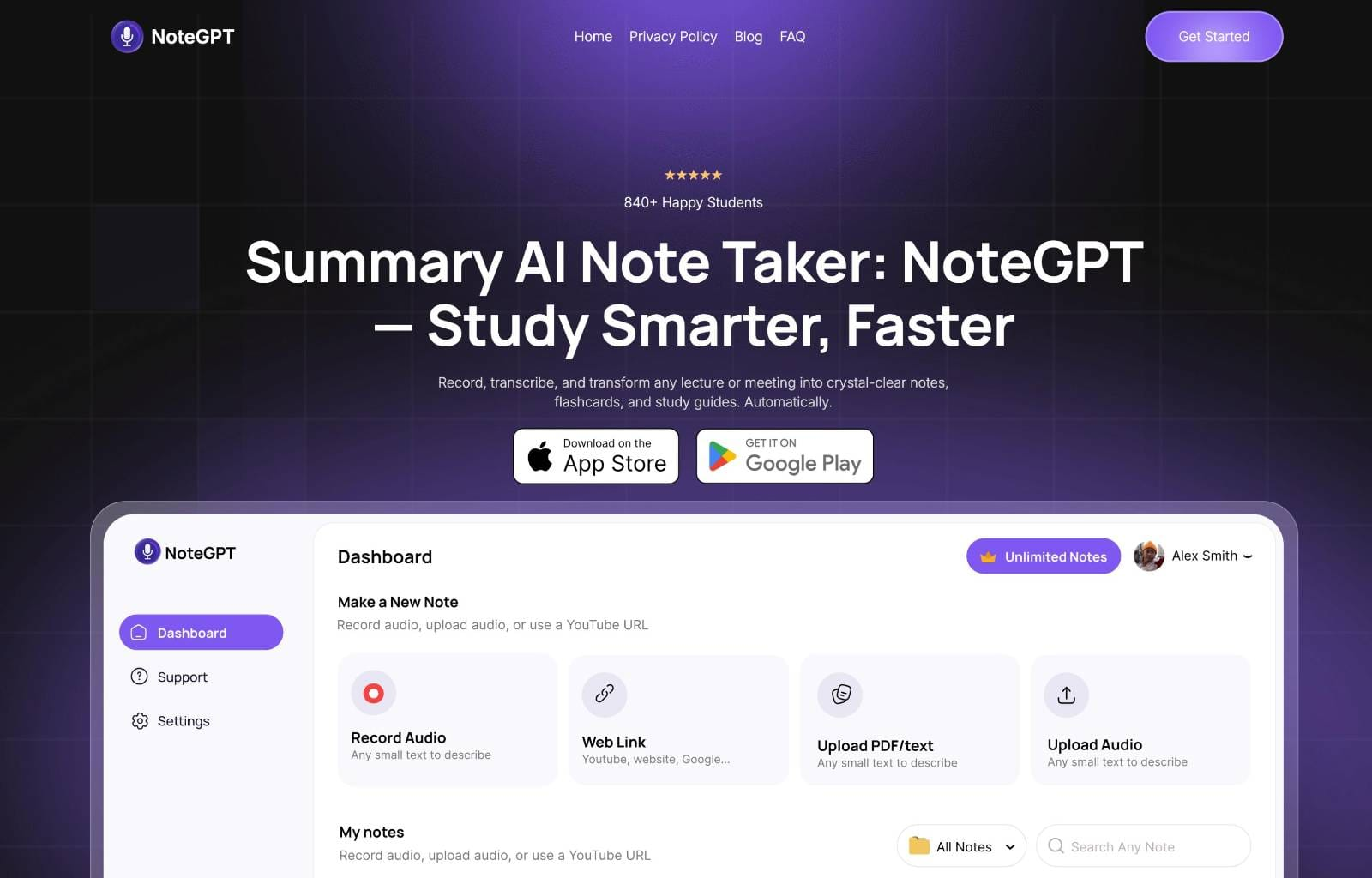 NoteGPT screenshot